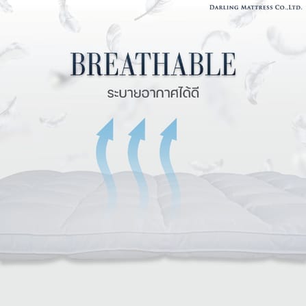 ท็อปเปอร์รองนอน 3.5 ฟุต DARLING MATTRESS รุ่นขนห่านเทียมหรือนาโนเจลรุ่นนุ่มฟู_5